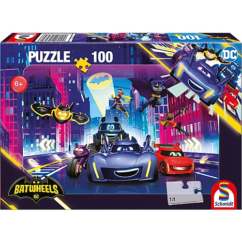 Schmidt Puzzle Batman Turbogeladene Action in Gotham City (100Teile)