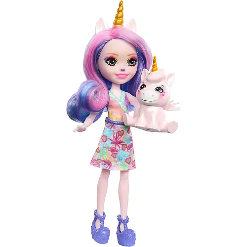 Enchantimals Sunshine Beach Ulia Unicorn Puppe und Tierfreundin Pacifica