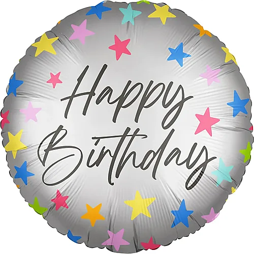 Procos Folienballon Happy Birthday Silber - � 45 cm