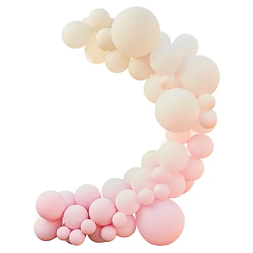 Ballonbogen Pink, Creme, Weiss mit 75 Ballons