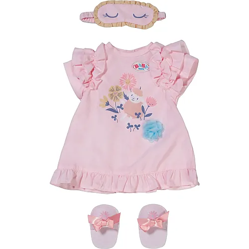 Zapf Creation Baby Born Nachthemd mit Schlafmaske & Pantoffeln - 43 cm