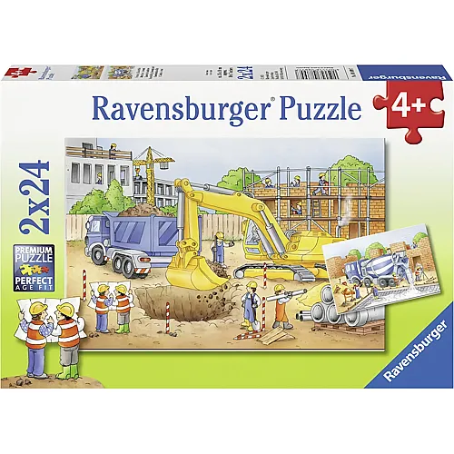 Ravensburger Puzzle 2in1 Auf der Baustelle - 24 Teile