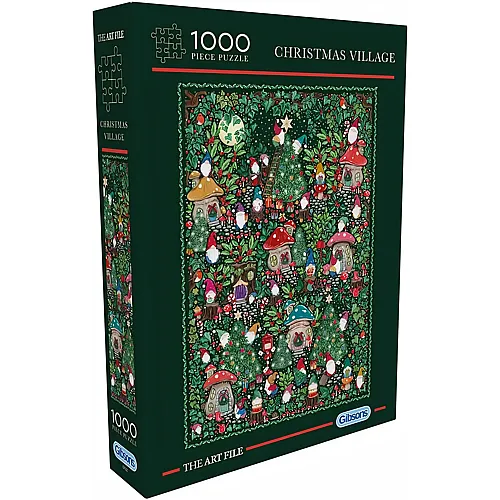 Gibsons Puzzle The Art File Christmas Village - 1000 Teile