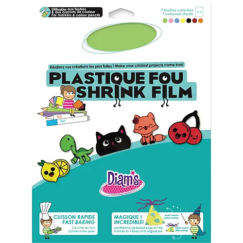 OZ International Diam's Plastique Fou 7 Feuilles : Couleurs Assorties