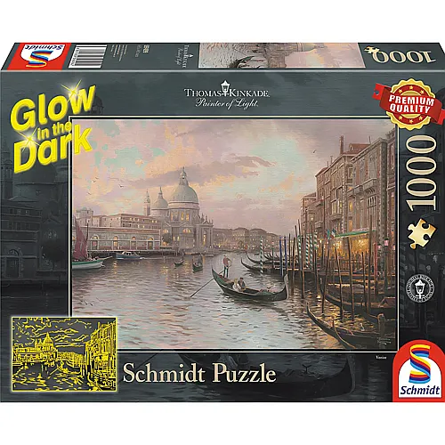 Schmidt Puzzle Glow in the Dark Thomas Kinkade In den Strassen von Venedig (1000Teile)