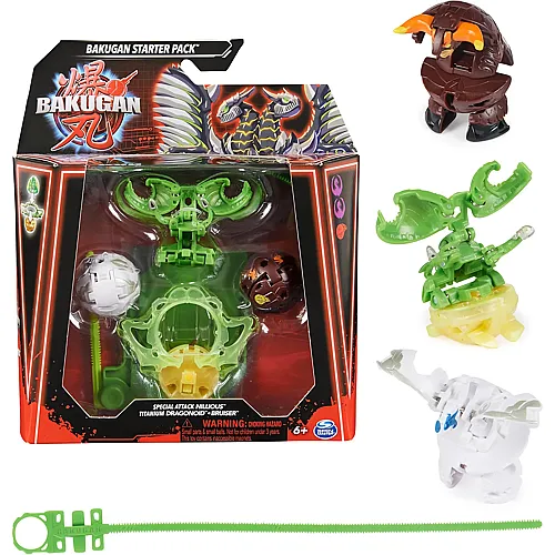 Spin Master Bakugan Starter Pack Special Attack Nillious, Titanium Dragonoid, Bruiser