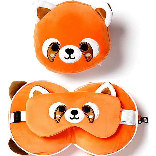 Puckator Roter Panda Reisekissen und Augenmaske