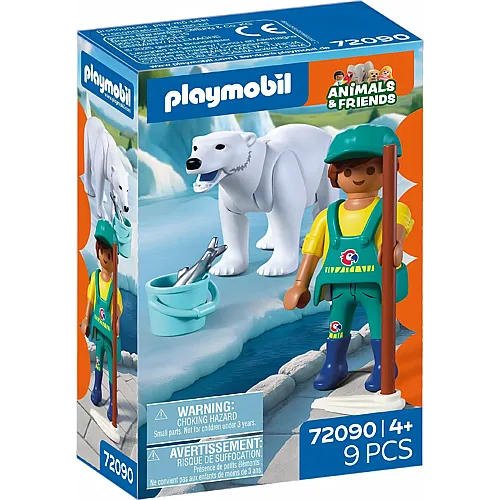 Zoo: Eisb�r und Pfleger 72090