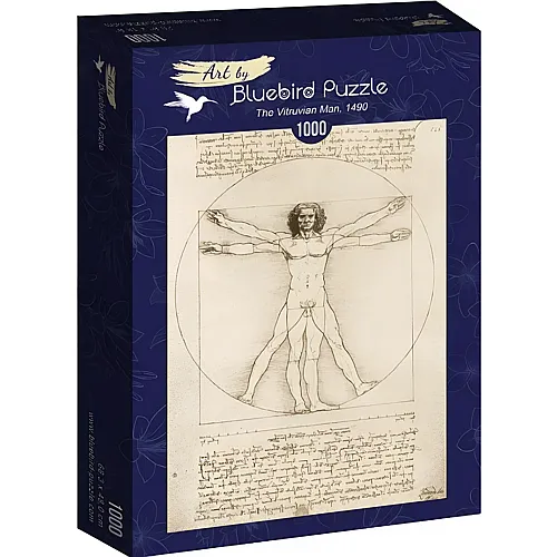 Bluebird Puzzle Leonardo Da Vinci - The Vitruvian Man, 1490 - 1000 Teile