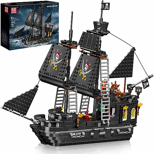 Mould King 10195 Black Pearl Segelschiff Piratenschiff Bausteine Bausatz, 932+ Teile mit Detailliertem Design, Geschenk f�r