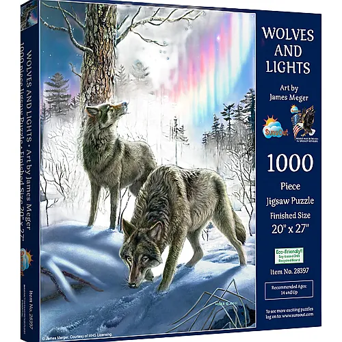 SunsOut Puzzle W�lfe im Nordlicht - 1000 Teile