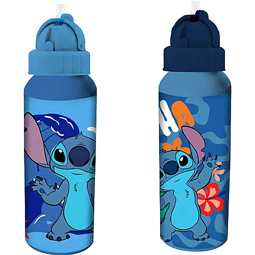 Coriex Lilo & Stitch Stitch Trinkflasche 550ml aus Aluminium, 6.5x21x6.5cm