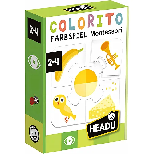 Headu �Colorito - Farbspiel Montessori - Erkenne die Farben und ordne sie zu!�: Lernspiel f�r Kinder im Alter von 2 bis 4 Jahren, deutsche Version (DE58981)