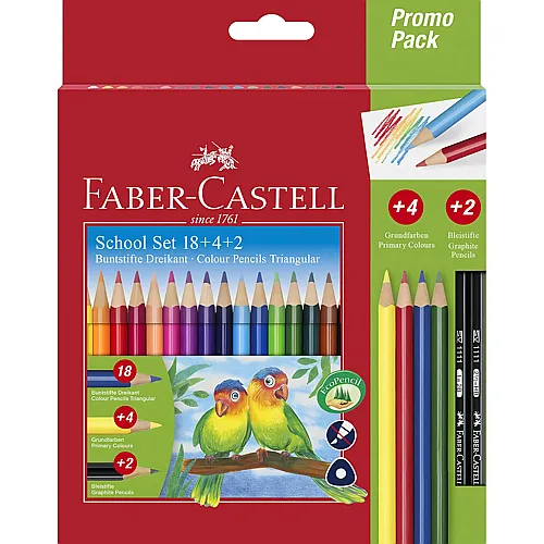 Faber-Castell Buntstifte Set Colour Grip dreikant (24Teile)