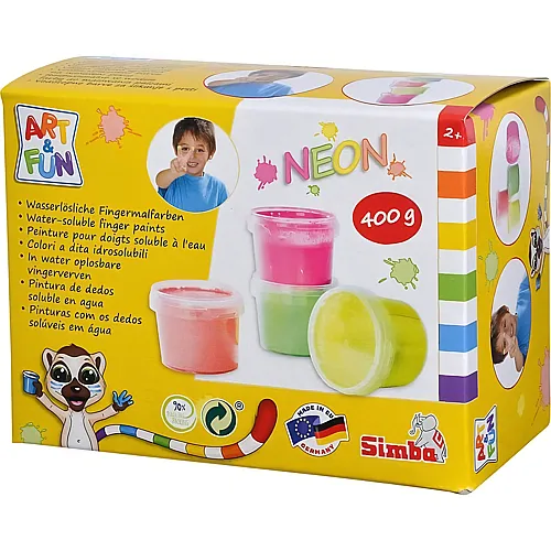 Simba Art & Fun Fingermalfarben Neon (4x100g)