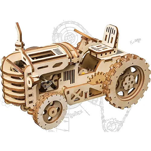 Robotime Bausatz Traktor mit Federantrieb (136Teile)
