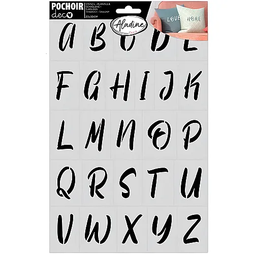 Aladine Pochoir deco Schablone Alphabet 3