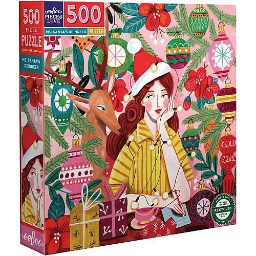 eeBoo Puzzle Ms. Santa's Reindeer (500Teile)