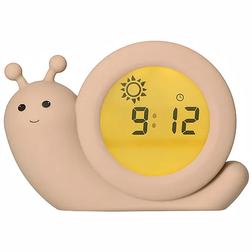 Alecto Schlaftrainer Schnecke mit Nachtlicht & Wecker Beige