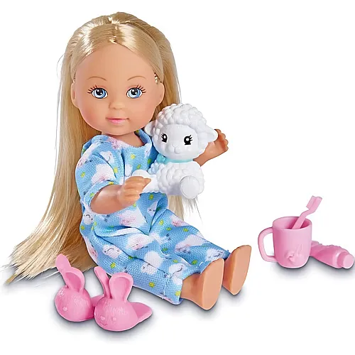 Simba Evi Love Puppe im Schlafanzug mit Kuscheltier
