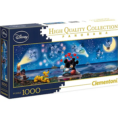 Clementoni Puzzle High Quality Collection Panorama Mickey Mouse und Minnie Mouse (1000Teile)
