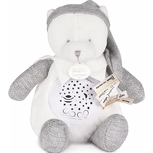 Doudou et Compagnie Nachtlicht Sterne & Musik, B�r silber 19cm