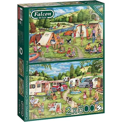 Falcon Puzzle Debbie Cook 2in1 Camping and Caravanning - 500 Teile
