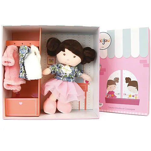 Doudou et Compagnie Schmusepuppe Emilie mit Kleiderschrank