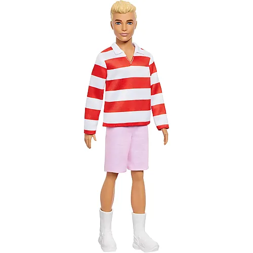Barbie Fashionistas Ken-Puppe mit blonden Haaren und gestreiftem Polohemd (Nr.241)