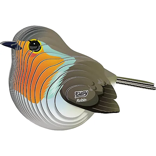 Eugy 3D Karton Figuren Rotkehlchen