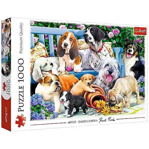 Trefl Puzzle Hunde im Garten (1000Teile)