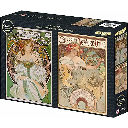 Grafika Puzzle Art Collection Alfons Mucha L'Art de Mucha : R�verie, 1898 - Biscuits (500Teile)