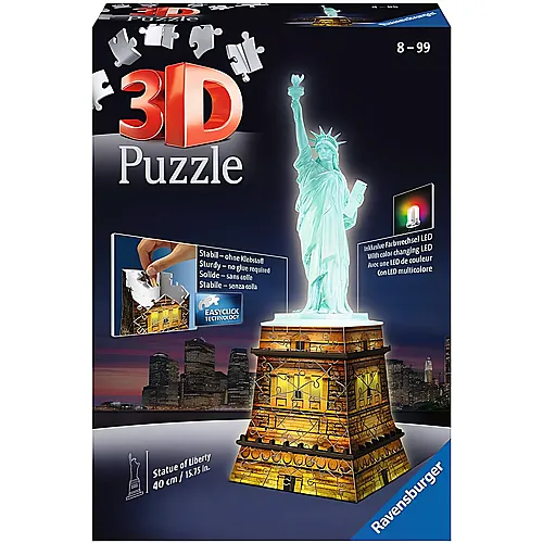 Ravensburger 3D Puzzle Freiheitsstatue mit Licht (120Teile)