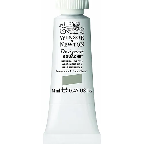 Winsor & Newton W&n Designers Gouache 14ml Tube Neutrales Grau Nr.3