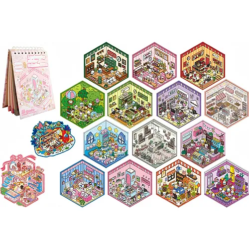 Sombo DIY Sticker Set Buch 3D 16 verschiedene Szenen