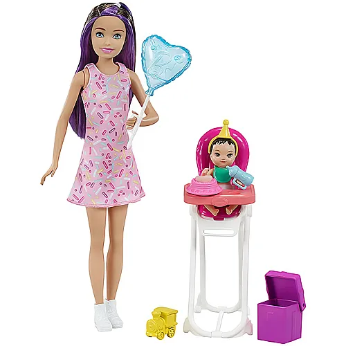 Barbie Skipper Babysitters Inc. Geburtstag-Spielset mit Baby-Puppe Brnett