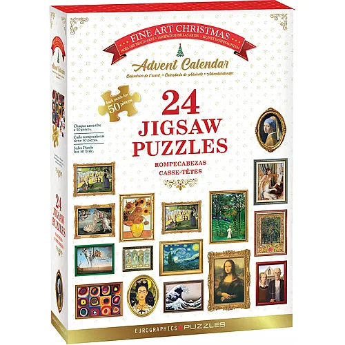 Eurographics Puzzle Adventskalender - Kunst Weihnachten - 50 Teile