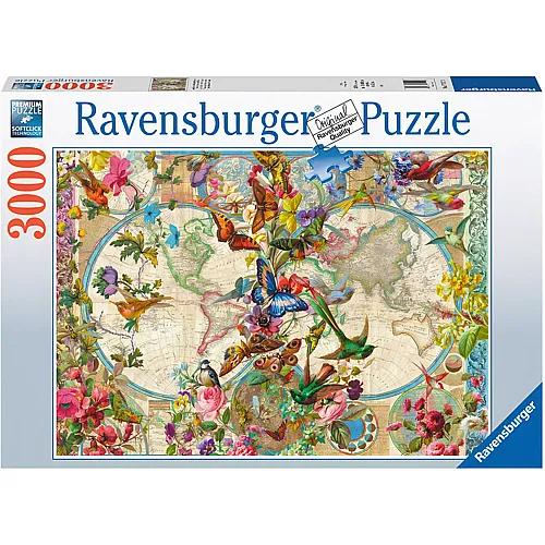 Ravensburger Puzzle Weltkarte mit Schmetterlingen (3000Teile)