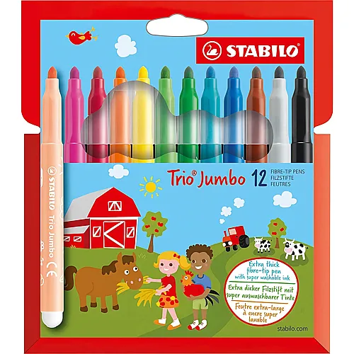 Stabilo Trio Jumbo Filzstifte - 12 Teile