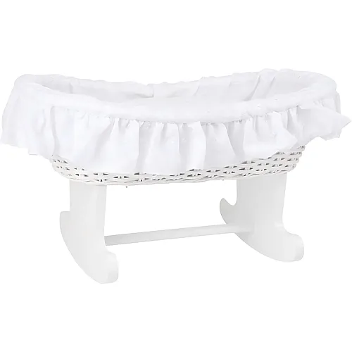 small foot Puppenwiege Korbgeflecht, wei�