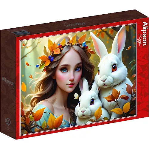 Lady and Bunnies 500Teile