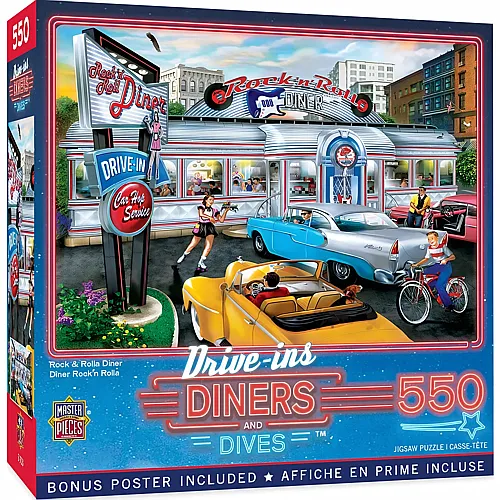 Master Pieces Puzzle Drive-Ins Diners und Dives - Rock & Rolla Diner - 550 Teile