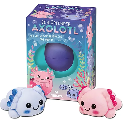 Moses . Schl�pfende Axolotl, magische Axolotl Spielfigur zum Ausbr�ten, spannendes Kinderspielzeug in �berraschungsfarbe