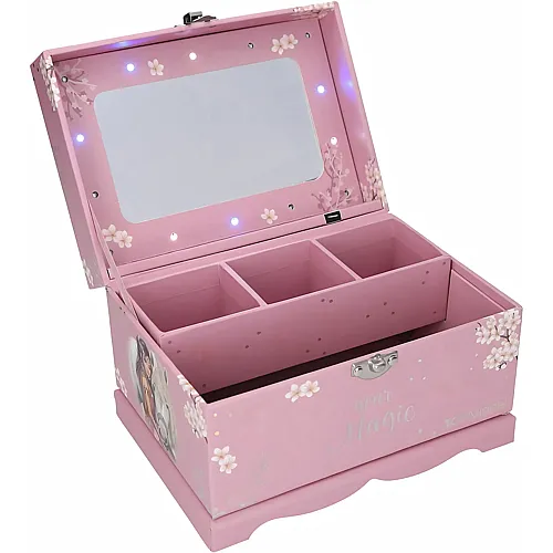 Depesche TOPModel Viva Violet - Schmuckk�stchen in Rosa, mit Model Motiv, Pferd und Licht, Schmuckbox mit Spiegel