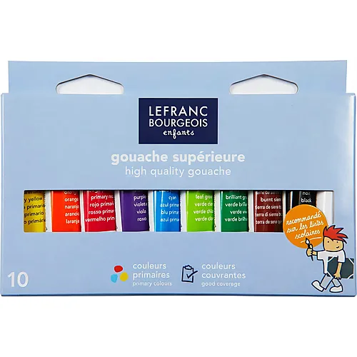 Lefranc Bourgeois Lfb Schulfarben Gouache Kartonset 10 X 10ml Tuben