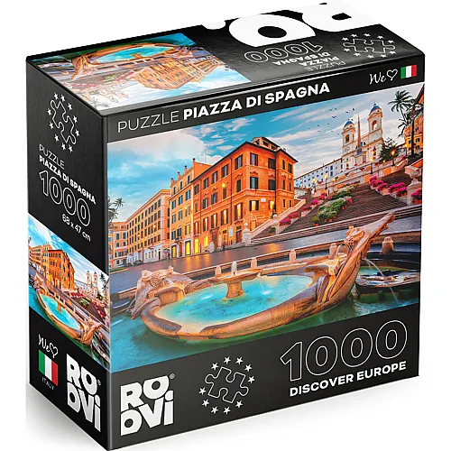 Roovi Puzzle Discover Europe Piazza di Spagna, Rom, Italien - 1000 Teile