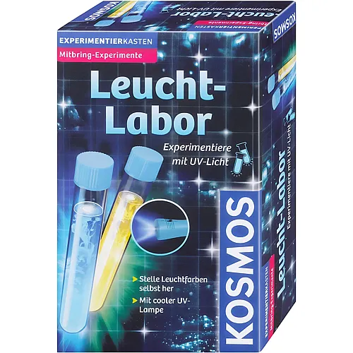 Kosmos Experimentierkasten Leucht-Labor mit UV-Lampe und Reagenzgl�ser