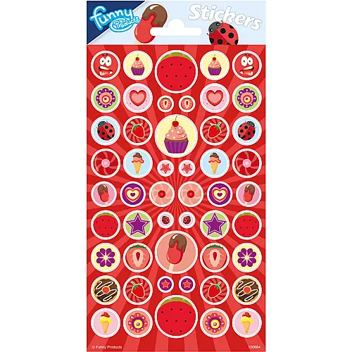 Totum Stickers Aufkleberbogen mit Duft  Erdbeeren