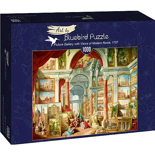 Bluebird Puzzle Panini Picture Gallery with Views of Modern Rome, 1757 - 1000 Teile