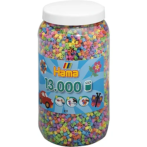 Hama Midi Bgelperlen im Topf Pastell Mix (13000Teile)
